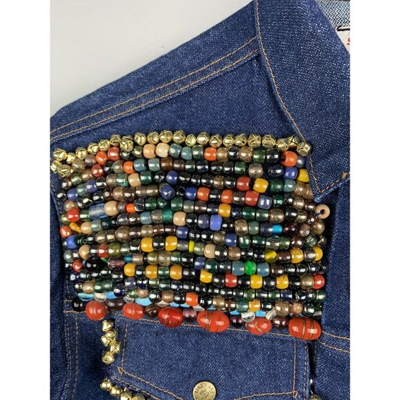Vtg Saddle King Plus‎ Denim Western Jacket by Key USA Sz 34 R Beaded Ladies - Picture 3 of 6